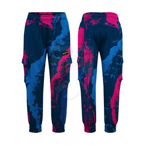 Pantalon Cargo en coton pour hommes OEM taille haute coupe ample multi-poches léger décontracté Streetwear fermeture à la taille élastique lavage léger - Product Image 4