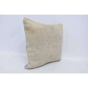 Beige 18x18 pulgadas Kantha Patchwork lana almohada tejida diseño rústico Vintage cuadrado rectángulo forma portátil para uso doméstico verano - Product Image 3