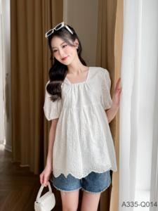 A335, ropa de maternidad fresca y cómoda, camisa blanca suave no elástica con 2 capas para absorber el sudor para mujeres embarazadas - Product Image 4