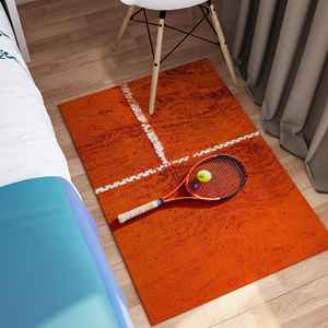 Printed <b>Rug</b>: Tennis <b>Rugs</b>, Orange <b>Rugs</b>, Sport <b>Rug</b>, <b>Round</b> <b>Rug</b>,Luxury Velvet <b>Rug</b> - Product Image 5