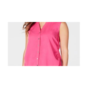 Top Senza Maniche da Donna Style & Co, Rosa, Taglia Petite M, con Laccetti Laterali e Decorazione a Bottoni in Tessuto Intrecciato - Product Image 2