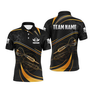 เสื้อโปโลใส่ได้ทั้งชายและหญิงเสื้อกีฬาพิมพ์ลายลูกดอกใส่ได้ทั้งชายหญิงผ้าโพลีเอสเตอร์ระบายอากาศได้ดี - Product Image 4