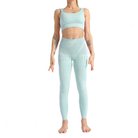 Ensemble de sport et yoga grande taille pour femme : Soutien-gorge de sport et leggings taille haute, tenue de fitness extensible, service OEM