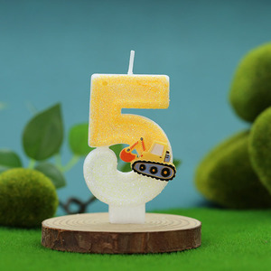 Número de parafina hecho a mano vela brillo diseño para niños pastel de cumpleaños decoración fiesta venta al por mayor fábrica - Product Image 1