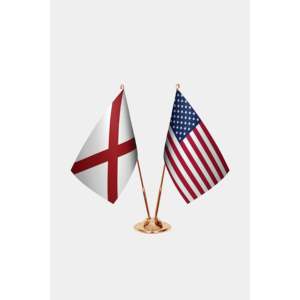 Bandera de Oficina Personalizada de Alabama, Estados Unidos, 3x5 pies, Impresión Digital en Seda, Algodón, Plástico, Mástil de Aluminio con Logotipo Personalizado - Product Image 2