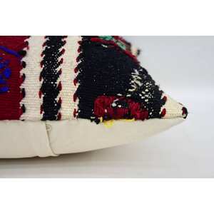 Coussin en laine multicolore de 18x18 pouces avec rembourrage en plumes pour la maison ou le canapé. - Product Image 4