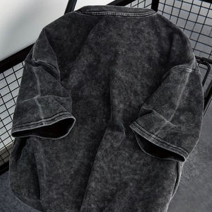 T-shirt à manches courtes surdimensionné pour homme, coupe ample, respirant, séchage rapide, en coton biologique 100% satiné, avec logo personnalisé - Product Image 2