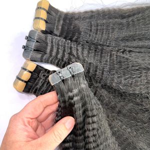 Prix de gros 100% cheveux humains vietnamiens Yaky lisses faisceaux de couleur naturelle avec ruban adhésif - Product Image 6