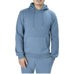 Sweat à capuche en polaire bleu de qualité supérieure personnalisé, 100% coton, ourlet côtelé pour homme, poignets côtelés, coupe-vent, vêtements décontractés, automne, écologique - Product Image 6