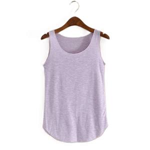 Camiseta sin mangas de LICRA de algodón para mujer de talla XS de alta calidad, corsé de cuello redondo elástico alto personalizado para uso en gimnasio, ropa al por mayor - Product Image 4