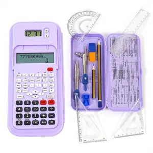 Büro Mini-Wissenschaftlicher Taschenrechner Student tragbare Uhr Kompass Linie Bleistift Multifunktions-Rechensatz für Schule