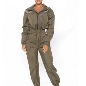 Conjuntos cortavientos de ropa deportiva para mujer de talla grande de alta calidad al por mayor, nuevo diseño, logotipo impreso, cortavientos con cremallera, a prueba de viento - Product Image 1