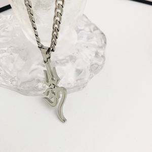 GIVELUCK Shiva símbolo collar Ohm símbolo colgante collar Yoga minimalista Trishakti OM Yoga ornamento collar cadena - Product Image 3