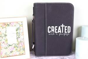 Cubierta de Biblia de cuero genuino personalizada precio de fábrica al por mayor arte cristiano PU cremallera A4 cubierta de libro de regalo de arte cristiano - Product Image 5