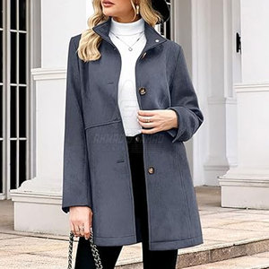 Abrigo de Mujer de Gamuza y Lana, Cortavientos, Transpirable, Duradero y Suave para Uso Diario, Moda Urbana de Invierno, Viajes - Product Image 2