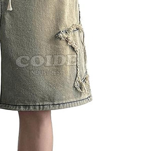 Vêtements d'été pour hommes OEM Jeans Jorts Logo personnalisé Jorts pour hommes de haute qualité Jeans respirants Shorts pour hommes - Product Image 5