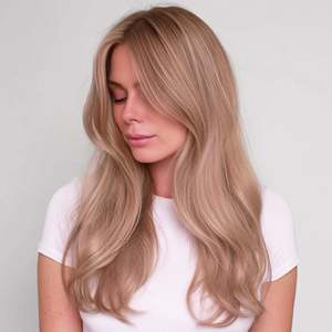 Perruque Lace Front en Cheveux Humains, Lisse et Soyeuse avec Pointes Ondulées, Dessus Monofilament, Couleur Ombrée Blonde, Bonnet Sans Colle - Product Image 1
