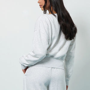 Ensemble survêtement pour femme surdimensionné au design personnalisé, prix de gros, ensemble décontracté deux pièces pour femme avec épaules tombantes et taille élastique - Product Image 5