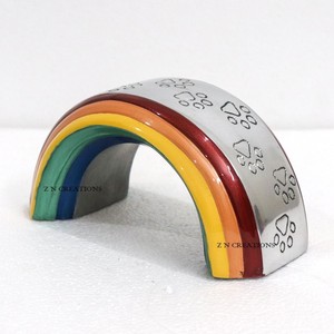 Urnas de cremación de mascotas con pata de puente arcoíris para cenizas de mascotas, urna de pata grabada de aluminio para cenizas, almacenamiento de cenizas de cremación, urnas para mascotas - Product Image 1