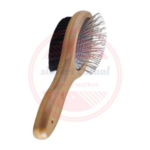 Herramienta DE ASEO profesional, mango de madera, cepillo de aguja de acero inoxidable para perros con mango de madera para aseo - Product Image 3