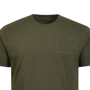 Camisetas de cuello redondo Ropa de hombre Tallas grandes Estilo de calle Algodón Transpirable Manga corta Color sólido con bolsillo Camiseta de hombre - Product Image 2