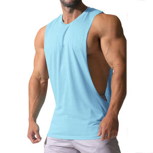 100% algodón gimnasio equipo camisetas sin mangas hombres entrenamiento Fitness desgaste ejercicio camiseta Top niños secado rápido culturismo camiseta Tops hombres - Product Image 2