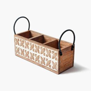 Hot Selling Handmade Wood Metal Cutlery Spoon Utensils Holder with Spoon Rests Pot <b>Clips</b> for Kitchen Restaurant Hotel Party - Product Image 2