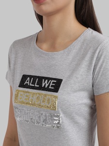 เสื้อยืดลายตลกสำหรับผู้หญิงเสื้อคอกลมพอดีตัวปกติสำหรับวัยรุ่นหญิงเสื้อ100% โลโก้ที่กำหนดเองเส้นใยไม้ไผ่ป้องกันการหดตัว - Product Image 4