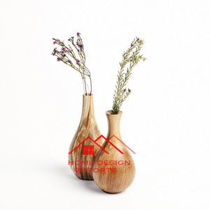 Vase en bois pur fait main, design moderne, pour la maison, le salon, accessoires de décoration de table en bois de luxe - Product Image 1