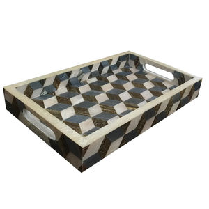 Bandeja para servir desayuno con incrustaciones de resina Rectangular de alta calidad hecha a mano para Hotel o uso doméstico mayorista directo - Product Image 2