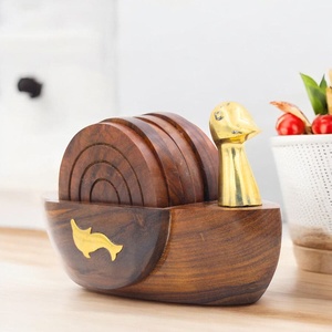 Juego de posavasos de madera hechos a mano, alfombrillas para bebidas de bajo costo para el hogar, oficina y restaurante, protección de mesa, taza de té, posavasos para servir - Product Image 6