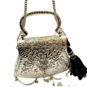 New Arrival Silver Plated Brass Metal <b>Handbag</b> for Women Handmade Ethnic Clutch Bag Metal Purse for <b>Girls</b> by LUXURY CRAFTS - Product Image 1