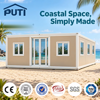 Maison conteneur pliable et extensible de 20 pieds et 40 pieds, facile à transporter, préfabriquée, mobile, avec aménagement personnalisé pour l'hébergement des travailleurs à distance