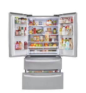 Top Rated Thermoelectric 4-Door 36in Smart French-Door <b>Refrigerator</b> 27.8cu.ft Capacity Stainless Steel Construction UK - Product Image 3