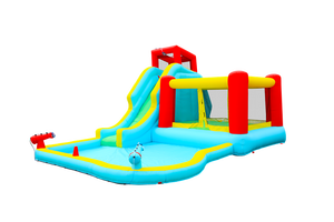 Casa de gorila inflable Inflar parque acuático y trampolí<span class=keywords><strong>n</strong></span> Pistola de agua doble Escalada en roca con soplador - Product Image 5