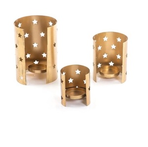 Porte-bougie chauffe-plat plaqué or pour décorations de mariage, décoration de table, cadeau de Noël, porte-bougie votif en métal - Product Image 6