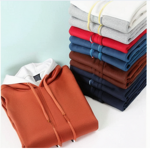 Sweats à capuche de haute qualité avec logo personnalisé de créateur Sweat à capuche surdimensionné en éponge française marron pour hommes Double couche Logo avant solide - Product Image 2