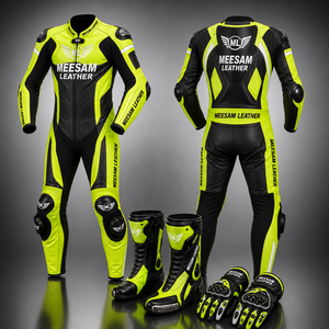 Traje de Motociclismo Unisex de Cuero Premium, Manga Larga, Protección Interna/Externa, Ventilación Transpirable, Ajuste Cómodo - Product Image 4