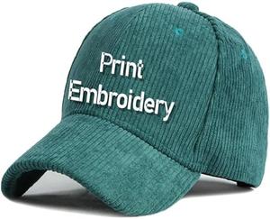 Sombrero de béisbol de pana deportivo informal de 5 paneles y 6 paneles, impermeable, con estampado de Popelina, logotipo bordado, cierre de hebilla de Metal, Dobby - Product Image 1