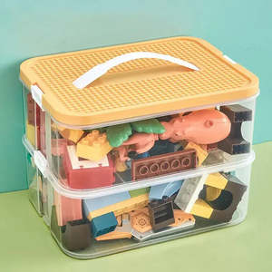 Coffre à jouets Lego pour enfants, en plastique, tissu et métal, facile à nettoyer, pour salon ou chambre à coucher - Product Image 3