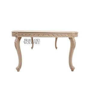 Mesa de Centro Ovalada de Lujo con Motivos Florales Pintados a Mano y Acabado en Laca Crema para una Decoración Clásica y Elegante de la Sala de Estar - Product Image 6