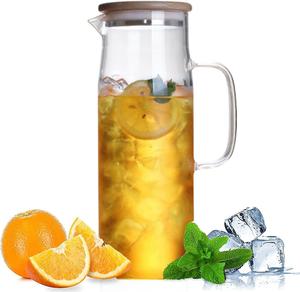 Jarra de Vidrio Azul de Diseño Único TQC 2023, Estilo Moderno y Lujoso, Hecha a Mano, con Capacidad Superior a 1 Litro, para Agua, Jugo, Vino, Uso en la Cocina - Product Image 3