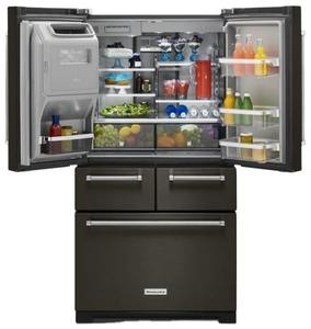 Refrigerador Independiente Kictenaid de 36 Puertas y 25.8 Pies Cúbicos Acabado PrintShield de Diseño Interior Ft Platinum, Personalizable, OEM, DIY - Product Image 1