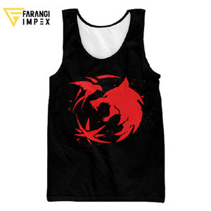 เสื้อกล้ามออกกำลังกายผ้าฝ้ายสำหรับผู้ชายทำจากโพลีเอสเตอร์และสแปนเด็กซ์ตาข่ายออกแบบโลโก้ได้ตามต้องการสำหรับเพาะกาย - Product Image 1