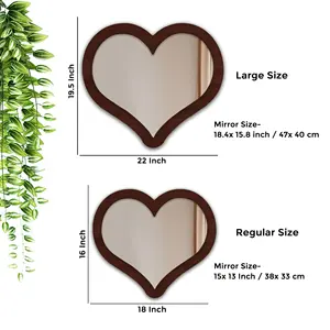 Modern Designer Heart Shape Decorative <b>Wooden</b> <b>Wall</b> <b>Mirror</b> Factory Direct Sale From Manufacturer Wholesale - Product Image 3