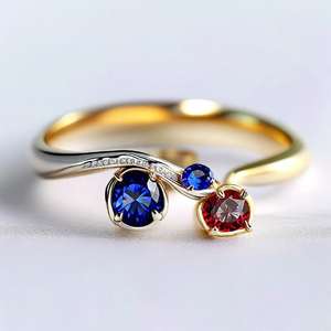 925แหวนเงินสเตอร์ลิงวินเทจชุบโรเดียมเพทายสี่เหลี่ยมประดับพลอยสีสันสดใสแหวนแฟชั่น - Product Image 3