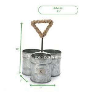 Superior Quality Handmade Galvanized Metal Utensils Holder Customized Kitchen Tools & Gadgets <b>Cutlery</b> Holder Caddy Tool Supplies - Product Image 5