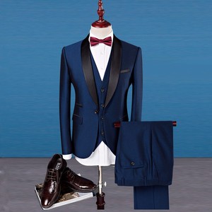 2022 traje de boda Formal de dos botones de esmoquin de 3 piezas de un solo pecho para hombre en talla XL Blazer y pantalones de estilo informal para fiestas - Product Image 6
