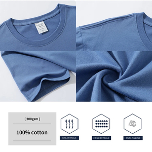 Camiseta de Hombre de Algodón/Fibra de Bambú, Corte Regular, Tejido de Punto, Manga Corta, Cuello Redondo, Diseño Sólido o Gráfico Personalizado, Antiarrugas, Casual, 260g - Product Image 2