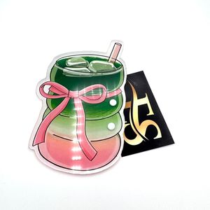 แผ่นต่อขนตาอะคริลิคแผ่นต่อขนตาแผ่นรองแก้วมัทฉะสตอเบอรี่เย็น - Product Image 5